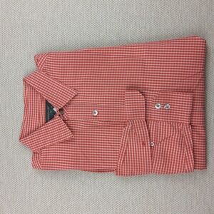 Banana Republic Relaxed Fit Button Down Shirt, Lt. Red/White Check Pattern, Sz M